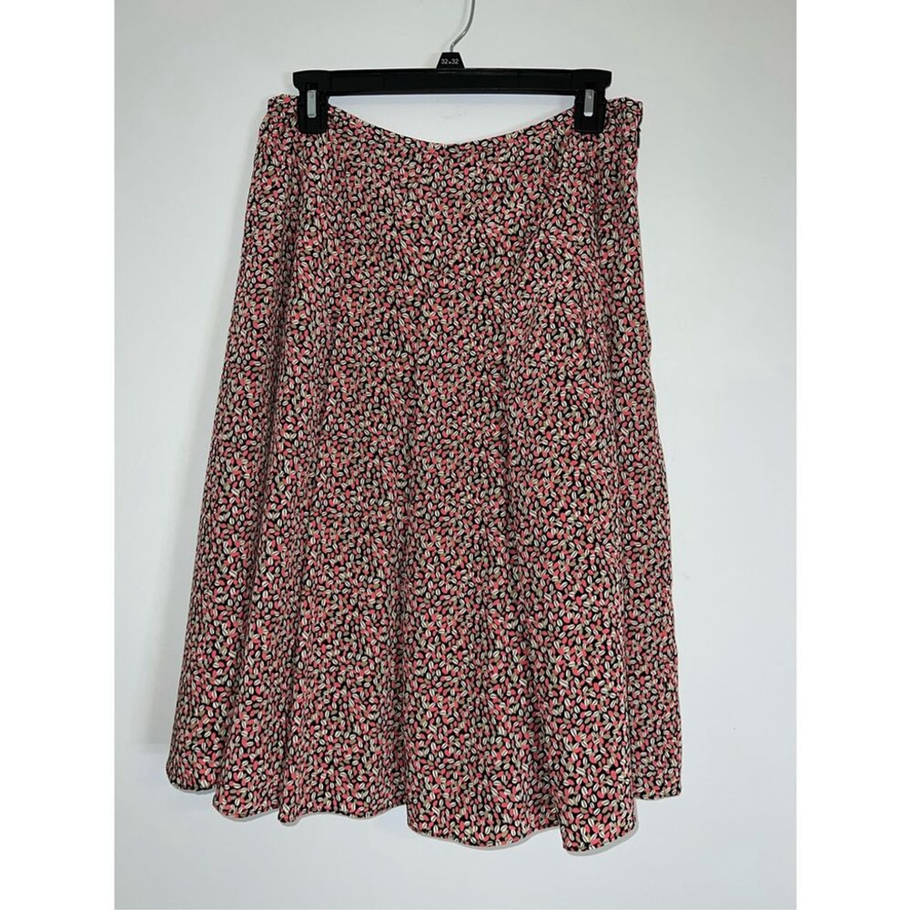 Women's Silk Pink Midi Knee Skirt 10P artsy boho office casual